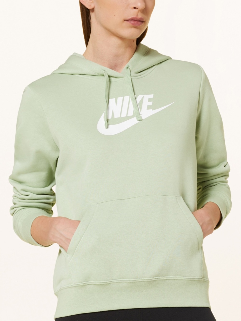 Nike Light Sage Green Hoodie with White Swoosh